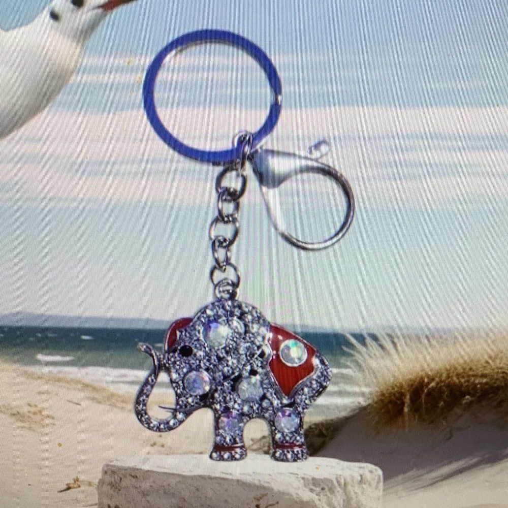 Elegant Red Elephant Key Holder